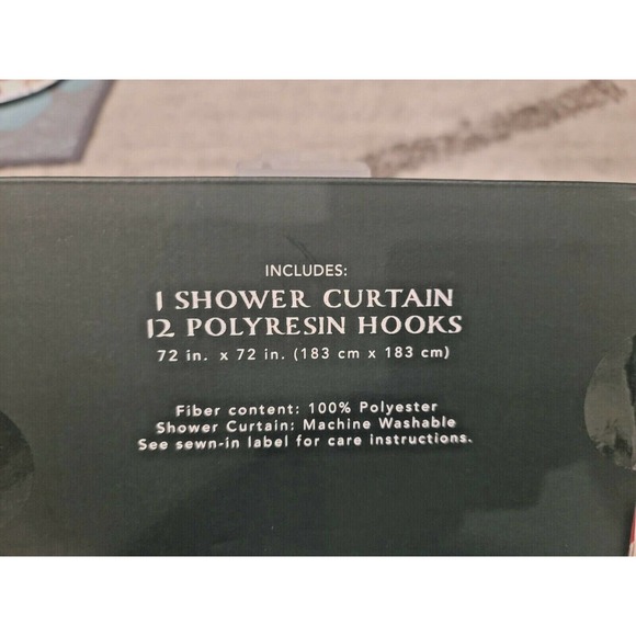 NEW Holiday Woodlands Christmas - Woody With Tree - Shower Curtain and Hooks - Picture 6 of 6